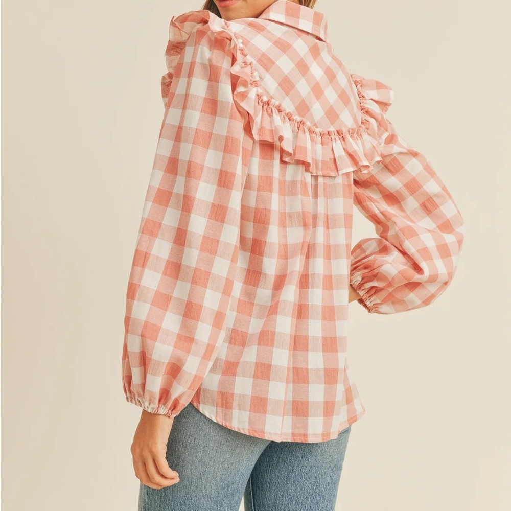 JIA RUFFLE SHOULDER BLOUSE - Picture 2 of 3